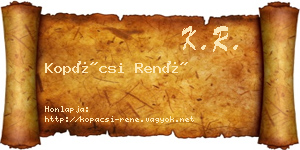 Kopácsi René névjegykártya